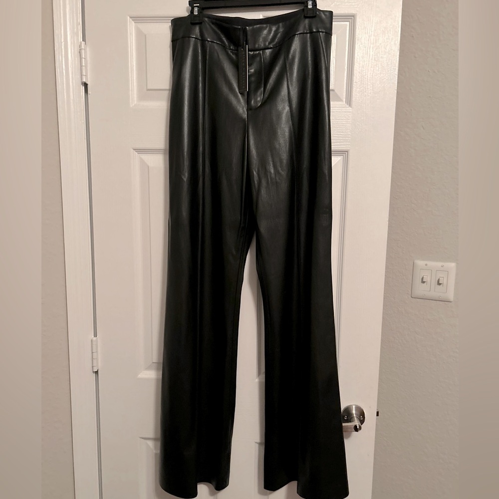 Alice and Olivia faux leather wide leg pants